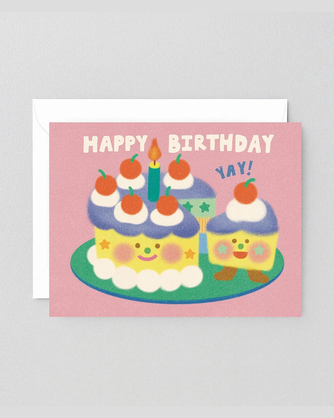 Happy Birthday Yay Cake & Slice Greeting Card