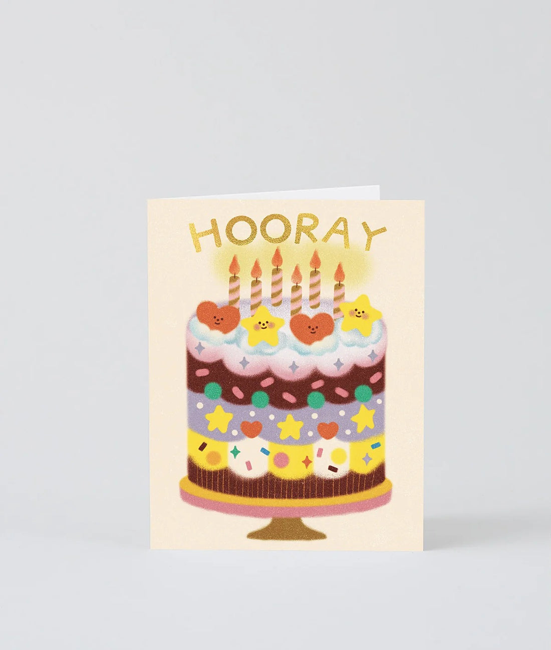 Hooray Happy Birthday Cake Greeting Card