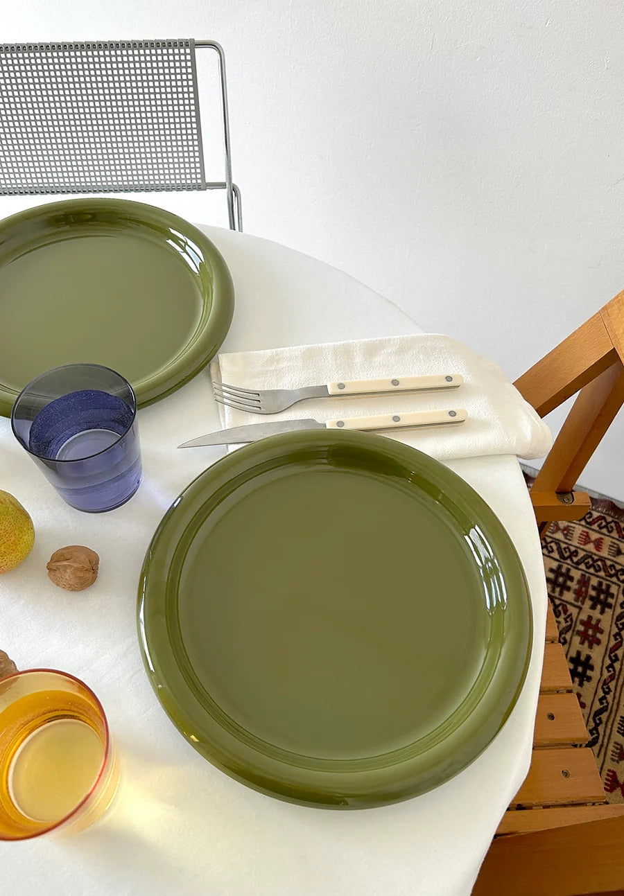 Rolli Dinner Plate in Olive - Set of 4 - Parkette.