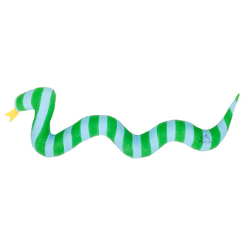 Snake Pillow in Blue Green Cabana Stripe - Parkette.