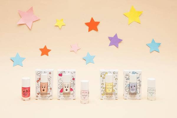 Nailmatic Kids Sheepy Clear Raspberry Glitter Water-Based Nail Polish - Parkette.