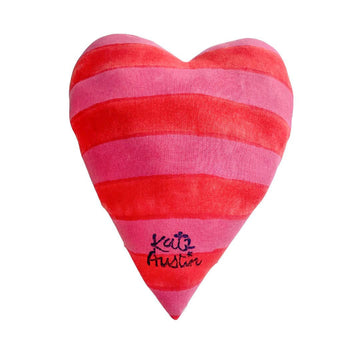 Heart Pillow in Pink Red Stripe - Parkette.