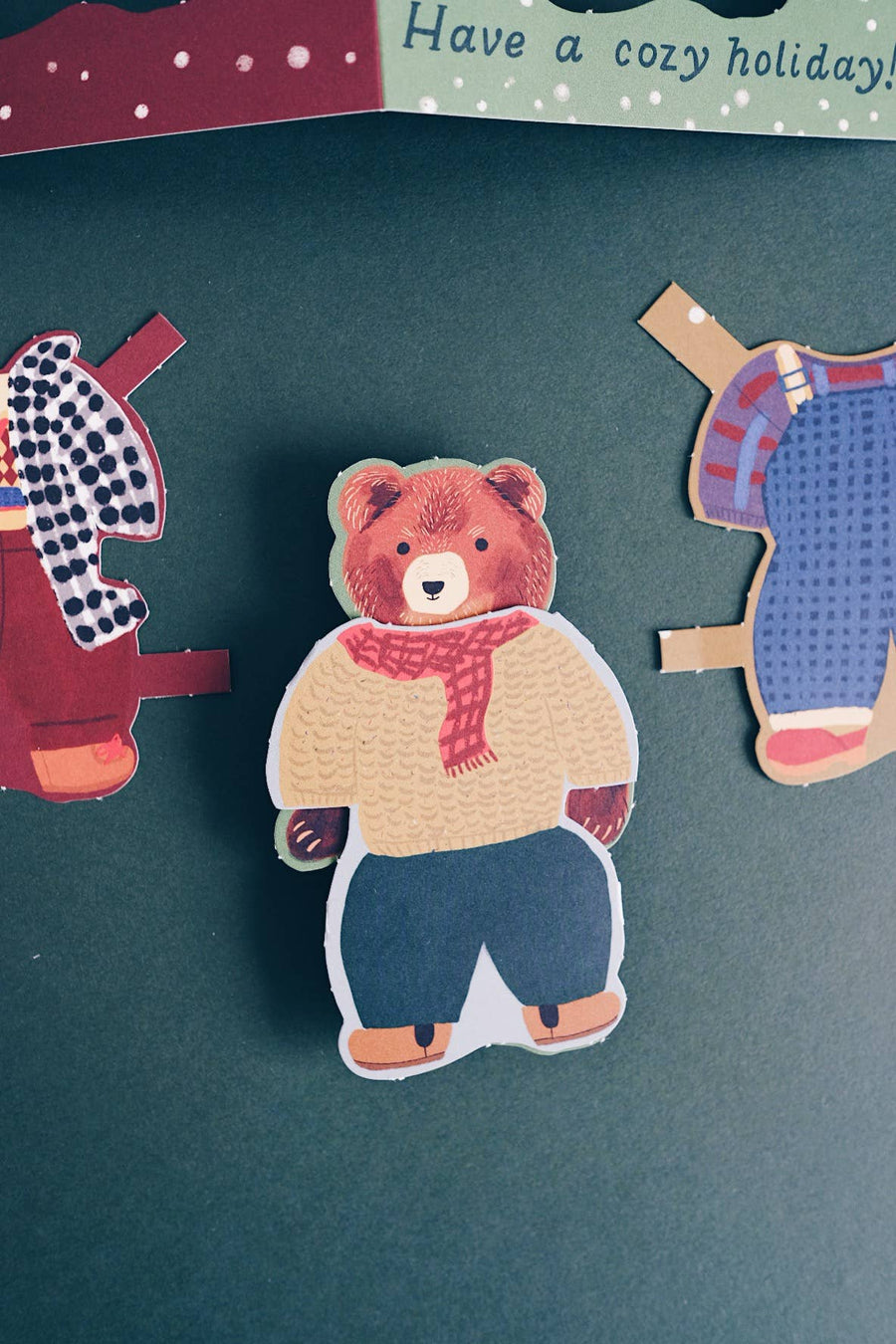 Bear Paper Doll Holiday Card - Parkette.