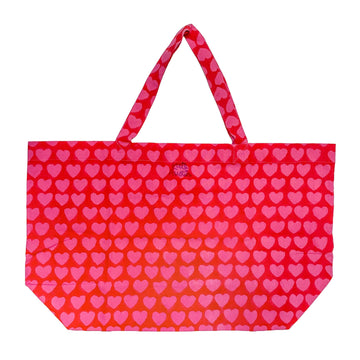 Market Tote in Red Pink Heart - Parkette.