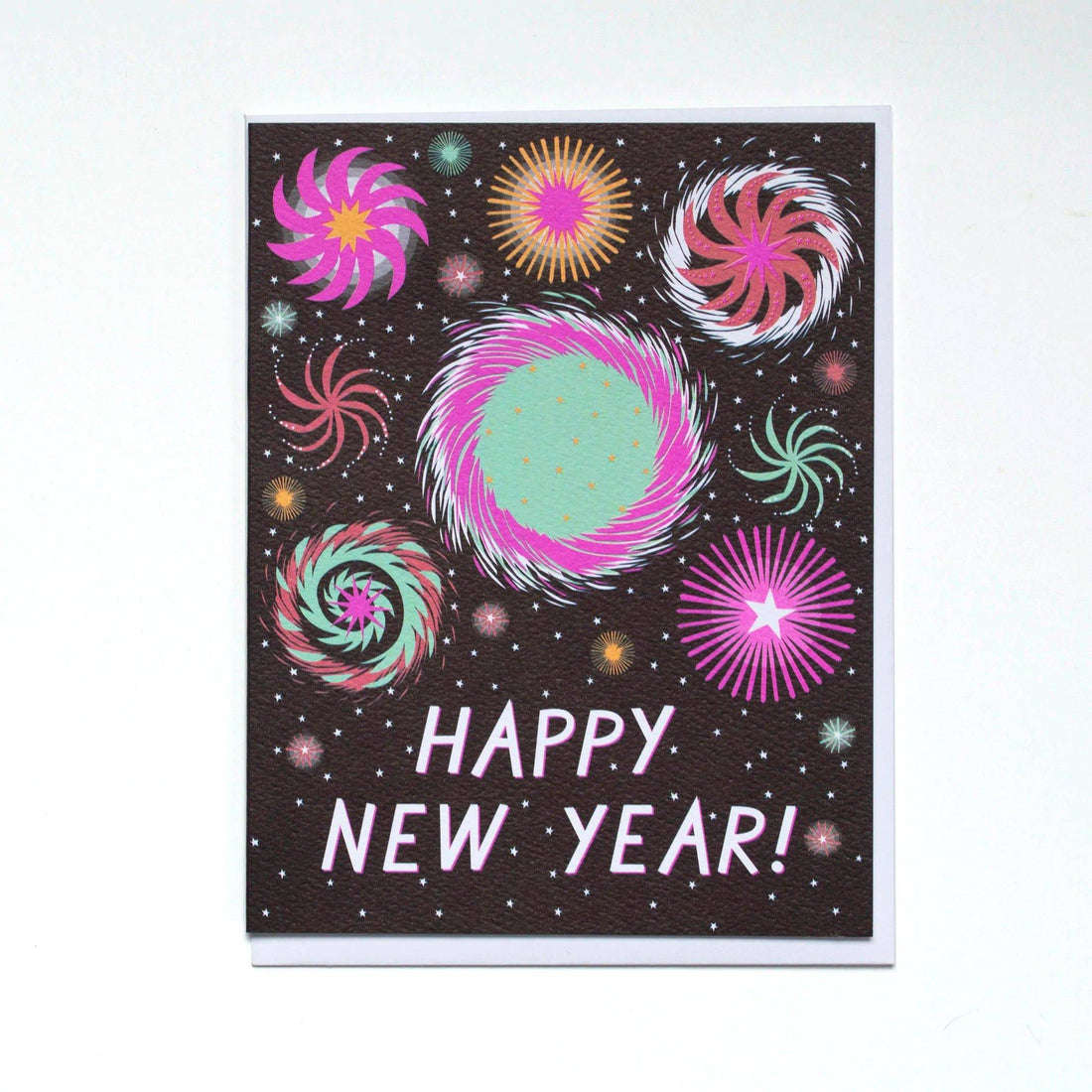 Happy New Year Fireworks Greeting Card - Parkette.