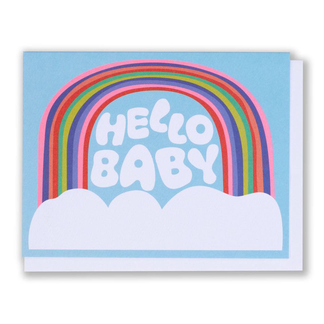 Hello Baby Rainbow and Clouds Card - Parkette.