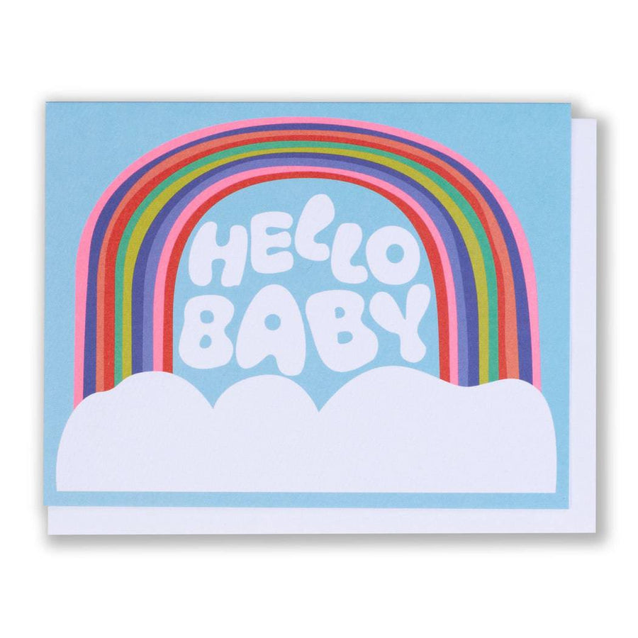 Hello Baby Rainbow and Clouds Card - Parkette.