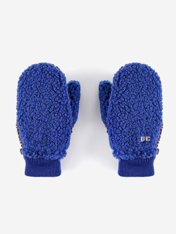 Sheepskin Color Block Blue Gloves - Parkette.
