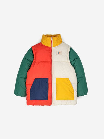 Color Block Padded Anorak - Parkette.