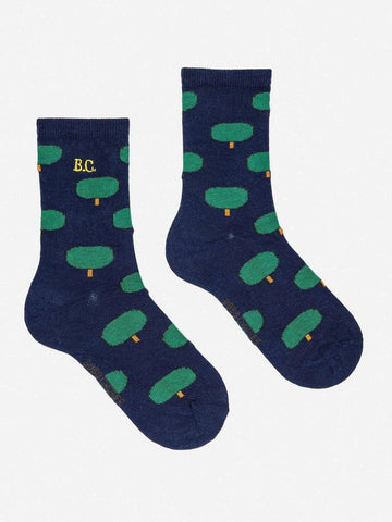 GREEN TREE ALL OVER LONG SOCKS - Parkette.