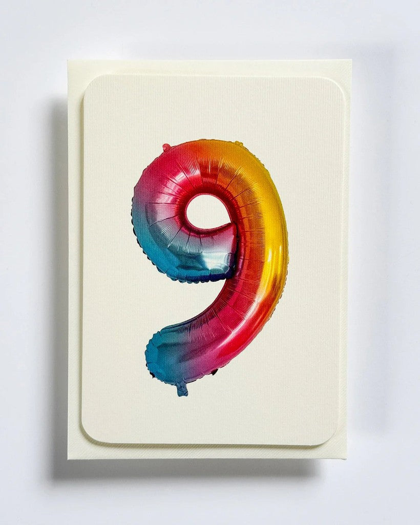 Birthday Balloon No. 9 Greeting Card - Parkette.