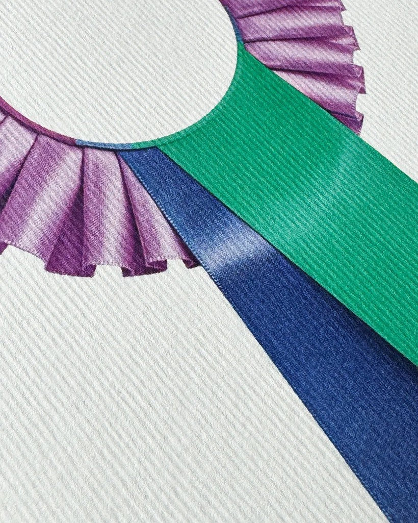 Lavender and Teal Rosette Greeting Card - Parkette.