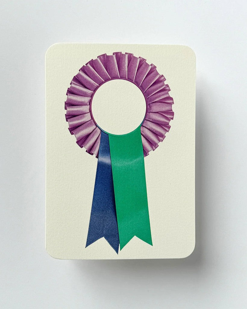 Lavender and Teal Rosette Greeting Card - Parkette.