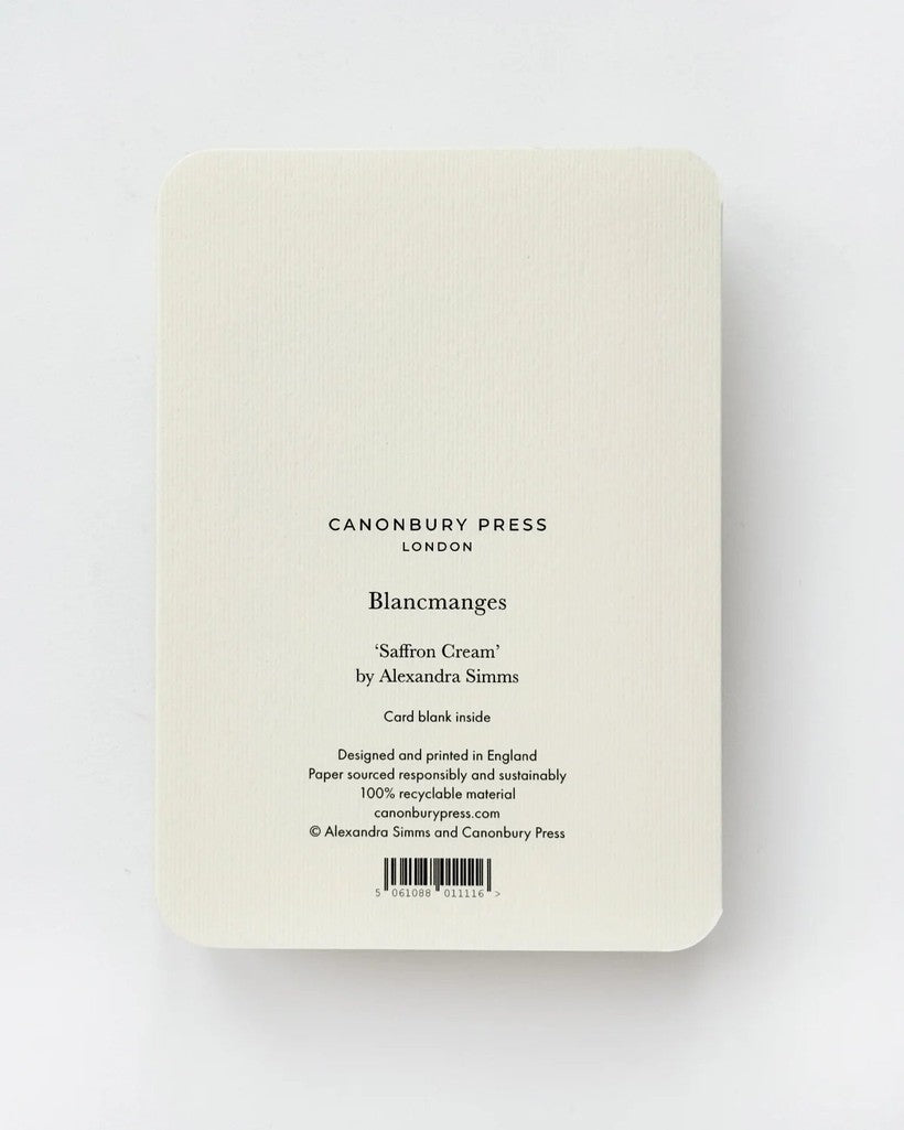 Saffron Cream Blancmange Greeting Card - Parkette.