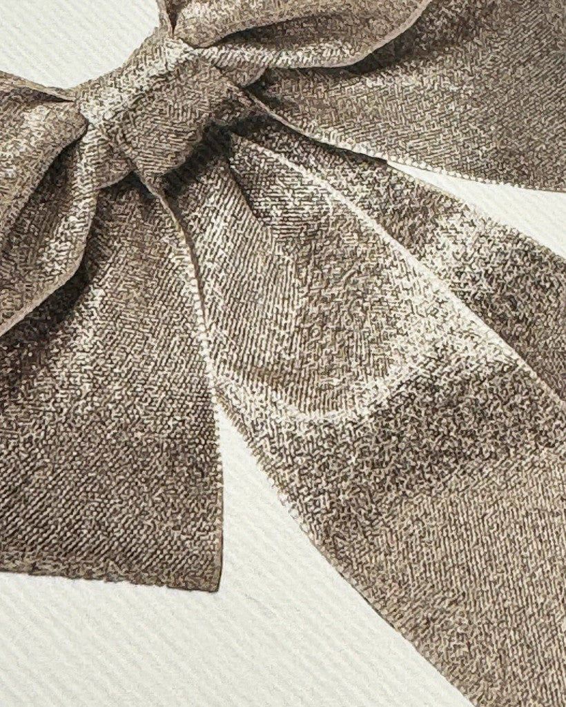 Silver Bow Greeting Card - Parkette.