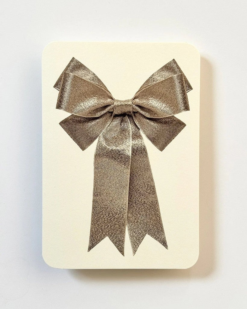 Silver Bow Greeting Card - Parkette.