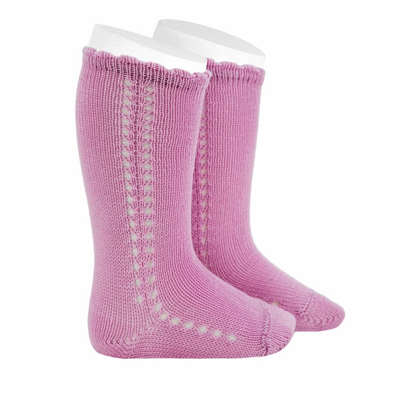 SIDE OPENWORK PERLE KNEE HIGH SOCKS - Parkette.