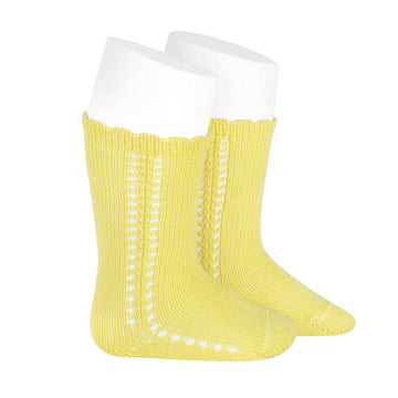 SIDE OPENWORK PERLE KNEE HIGH SOCKS - Parkette.