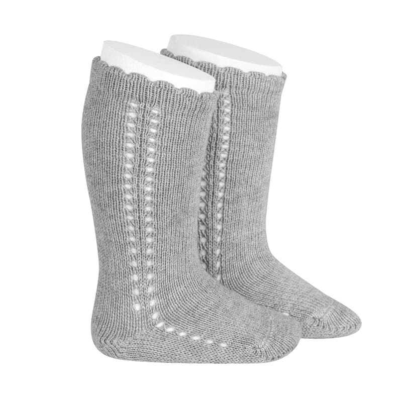 SIDE OPENWORK PERLE KNEE HIGH SOCKS - Parkette.