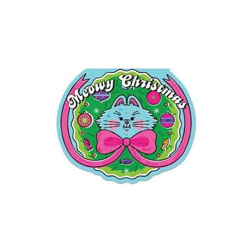 Meowy Christmas Wreath Greeting Card - Parkette.