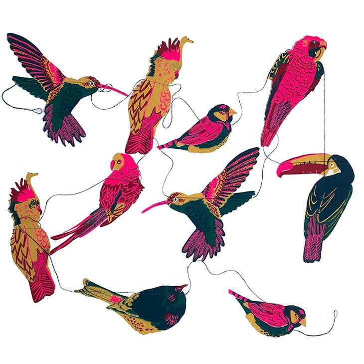 Tropical Birds Sewn Garland - Parkette.