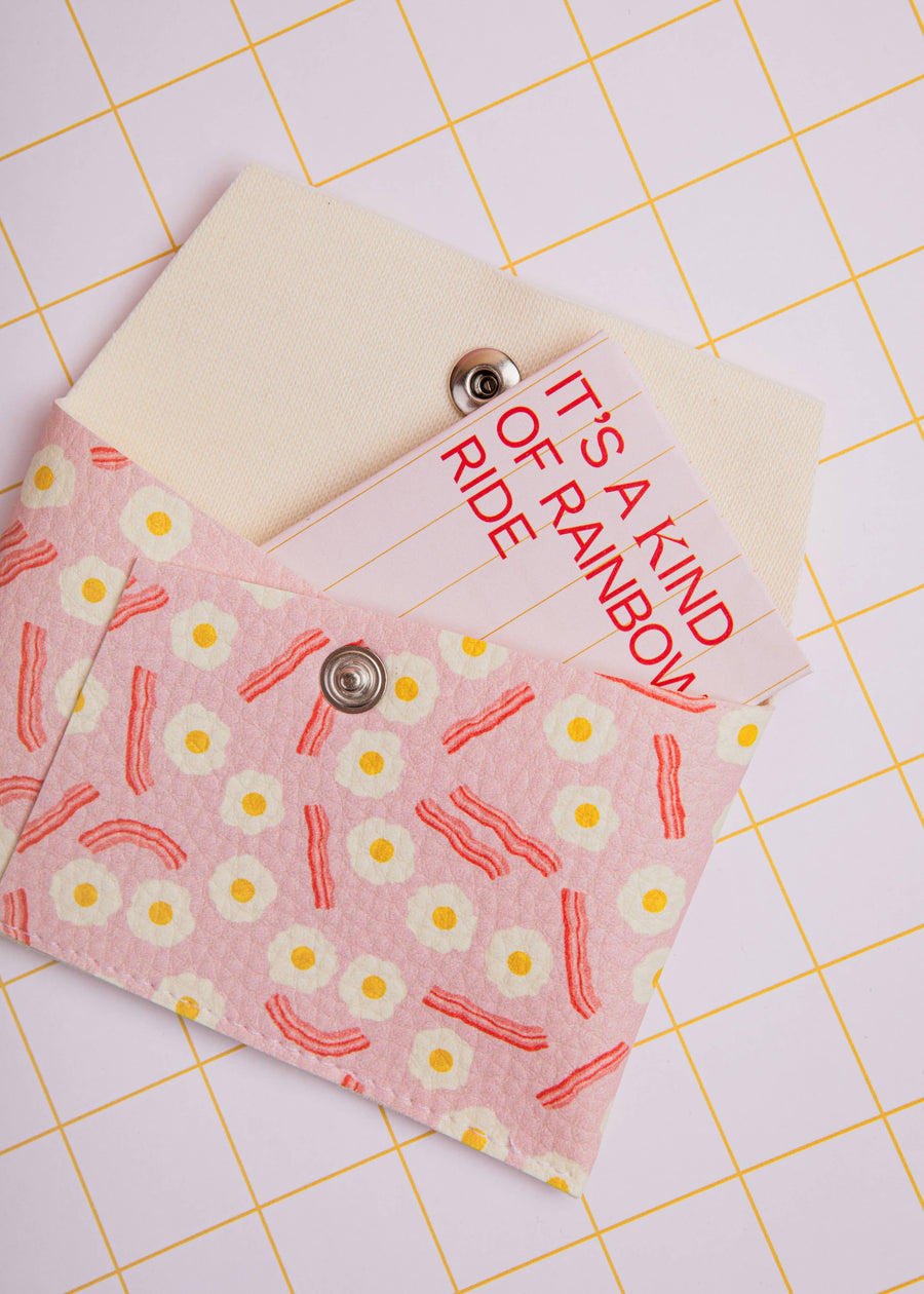 Huevos Bacon Pink Card Holder  - Parkette.