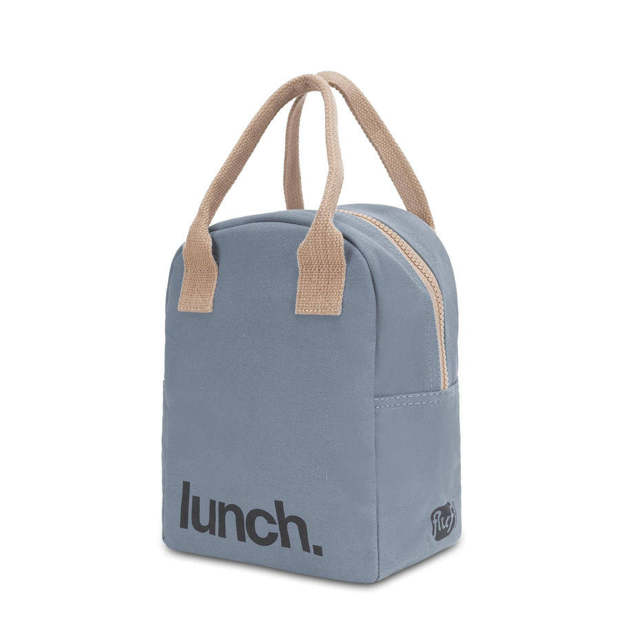 Zipper Lunch Bag - 'Lunch' Blue - Parkette.