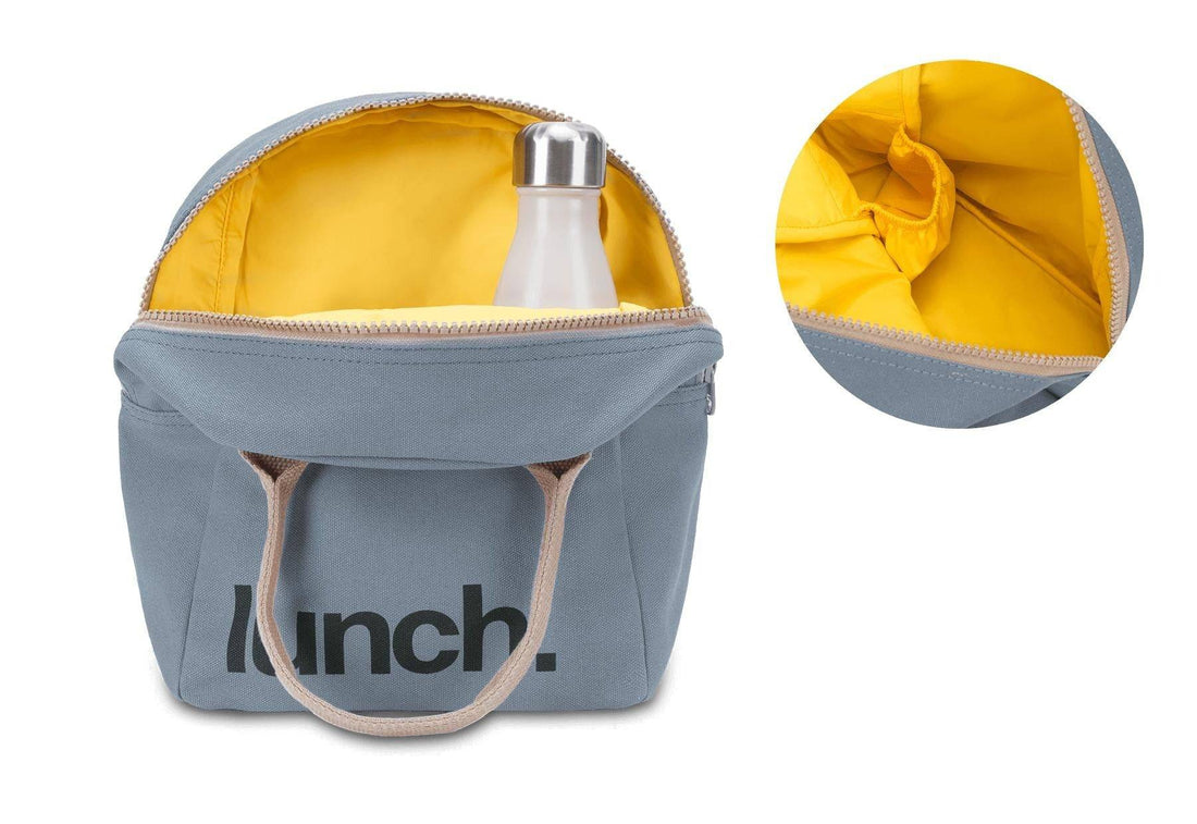 Zipper Lunch Bag - 'Lunch' Blue - Parkette.