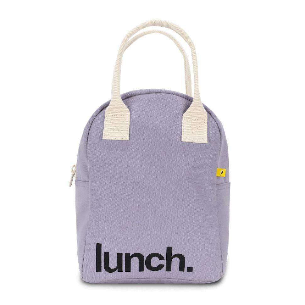 Zipper Lunch Bag - 'Lunch' Lavender - Parkette.