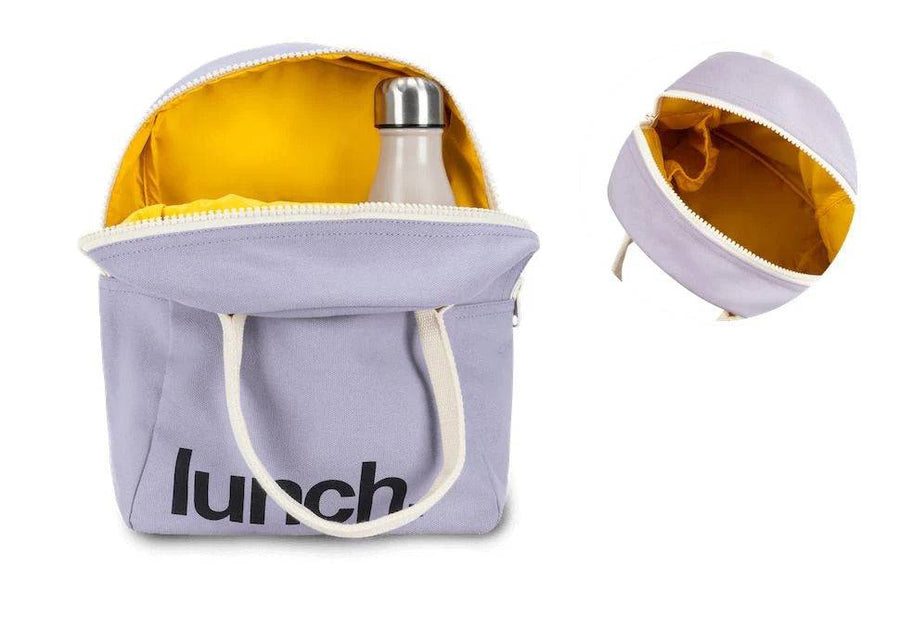 Zipper Lunch Bag - 'Lunch' Lavender - Parkette.
