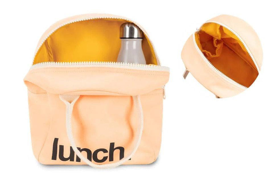Zipper Lunch Bag - 'Lunch' Peach - Parkette.
