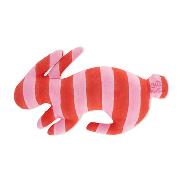 Bunny Pillow in Pink Orange Stripe - Parkette.