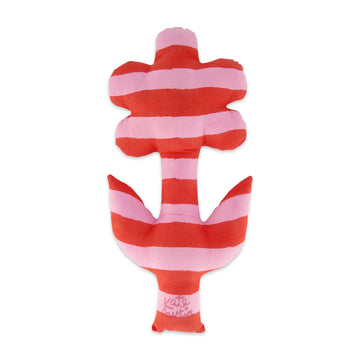 Flower Pillow in Pink Orange Stripe - Parkette.