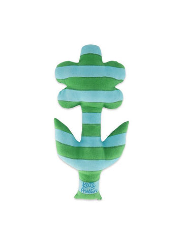 Flower Pillow in Blue Green Stripe - Parkette.