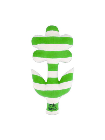Flower Pillow in Green White Stripe - Parkette.