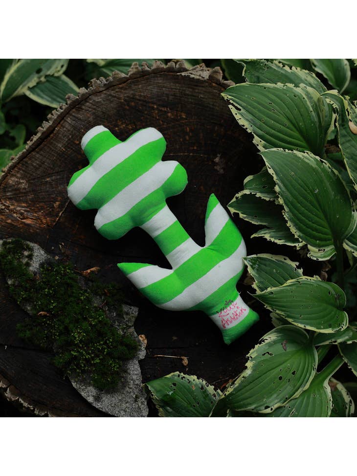 Flower Pillow in Green White Stripe - Parkette.
