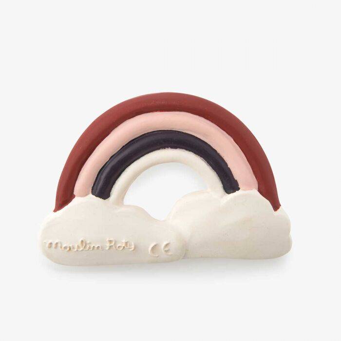 Apres la Pluie Natural Rubber Rainbow Teething Ring - Parkette.
