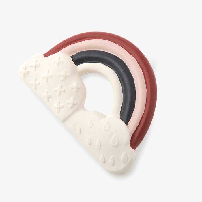 Apres la Pluie Natural Rubber Rainbow Teething Ring - Parkette.