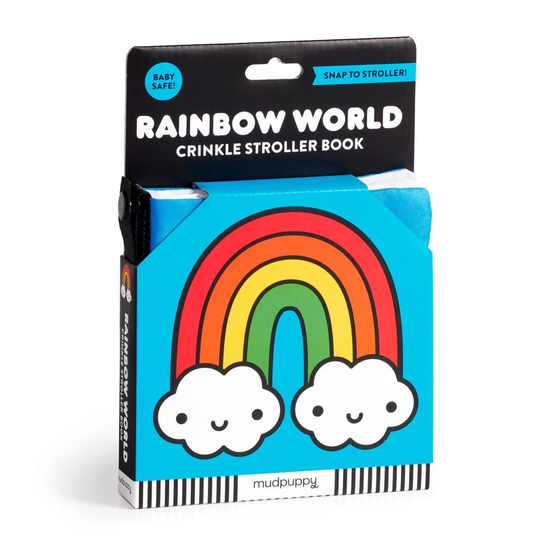 Rainbow World Crinkle Fabric Stroller Book - Parkette.