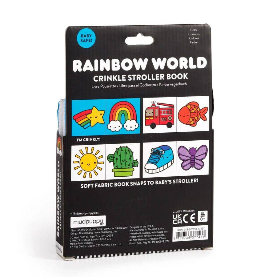 Rainbow World Crinkle Fabric Stroller Book - Parkette.
