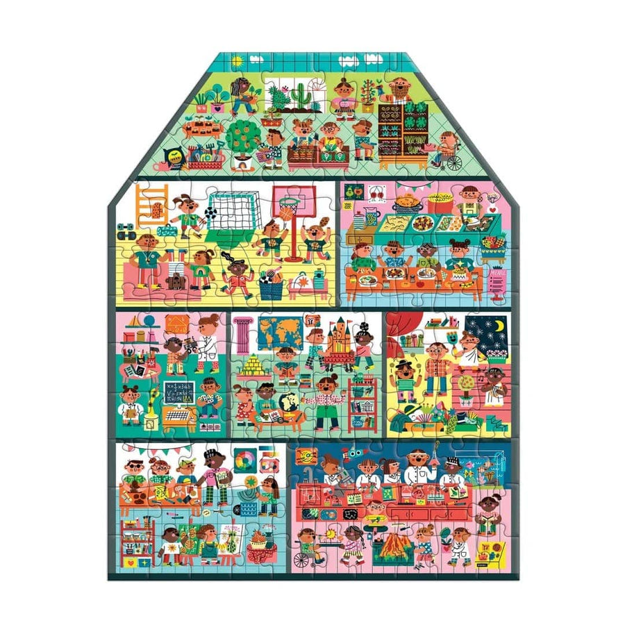 My School is Cool 100 Piece Puzzle House-shaped Puzzle - Parkette.