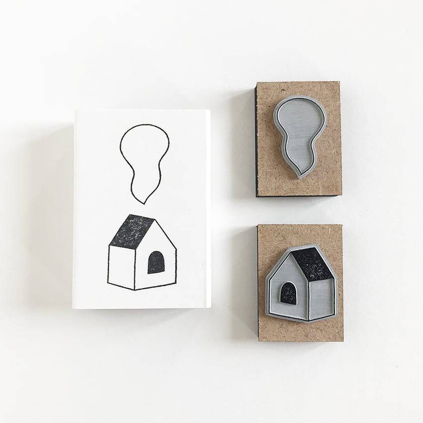 Mini Stamps - House and Smoke - Parkette.