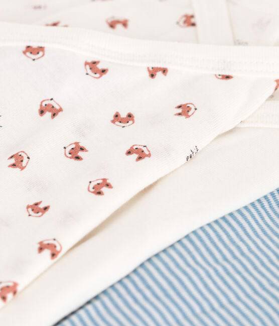Long Sleeved Cotton Wrapover Bodysuits 3-pack - Foxes - Parkette.