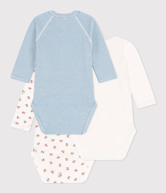 Long Sleeved Cotton Wrapover Bodysuits 3-pack - Foxes - Parkette.