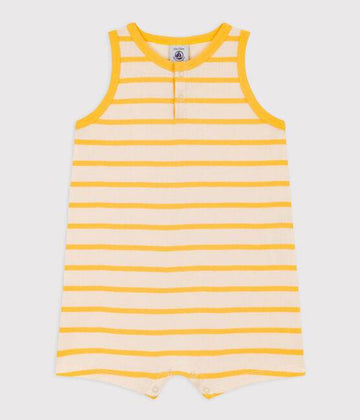 STRIPED RIB-KNIT PLAYSUIT - Parkette.