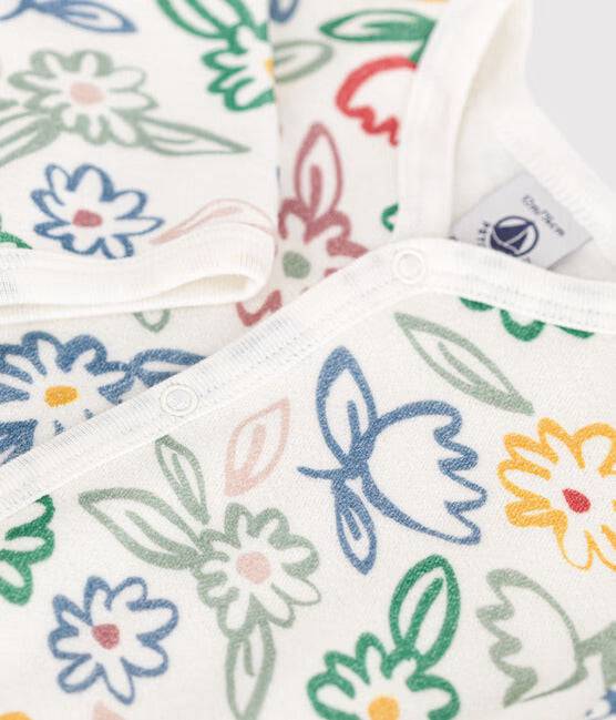 Babies Floral Pattern Velour Footed Pajamas - Parkette.