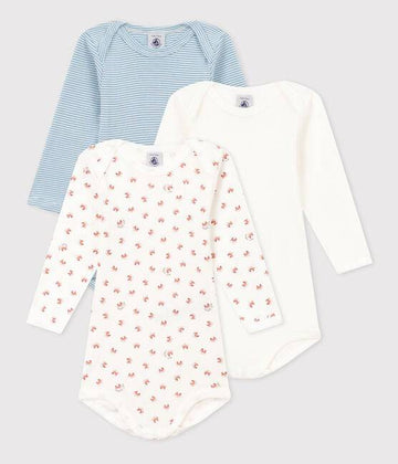 Long Sleeved Cotton Bodysuits 3-pack - Foxes - Parkette.