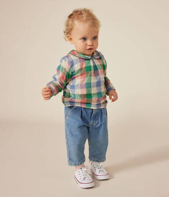 Babies Cotton Gauze Blouse with Collar - Parkette.