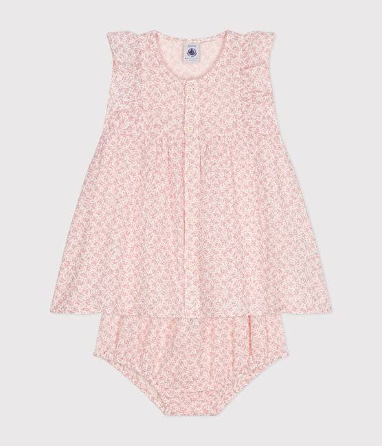 BABIES' COTTON GAUZE SHORT-SLEEVED DRESS AND BLOOMERS - Parkette.