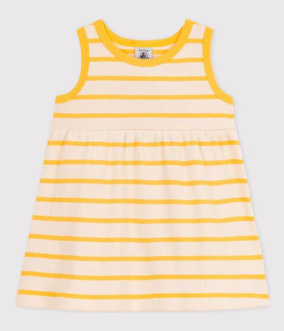 SLEEVELESS STRIPED RIB-KNIT DRESS - Parkette.
